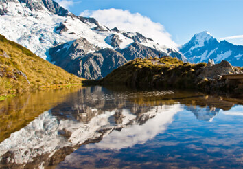 Snow capped mountains